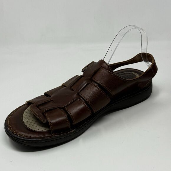 Born Fisherman Sandals Mens 12 Brown Leather Open Toe Comfort Shoes HandCrafted main image 15
